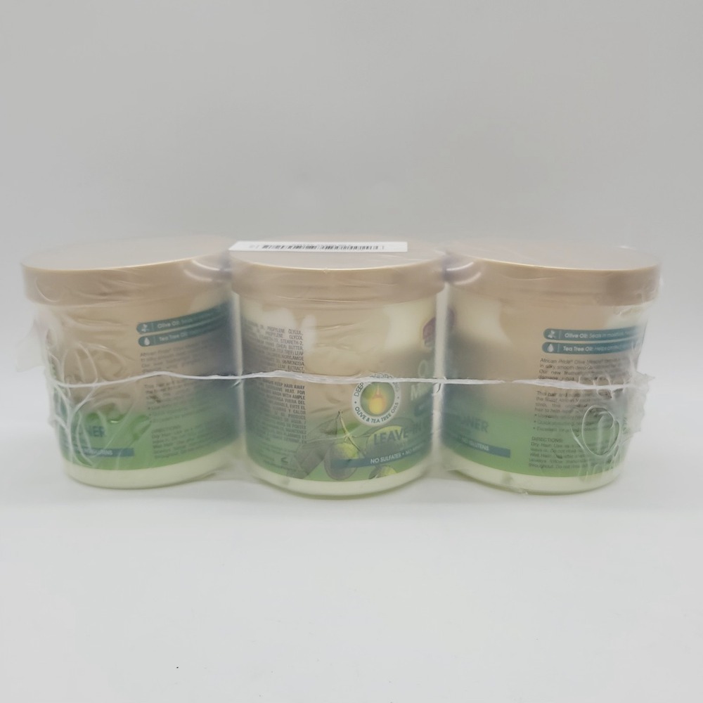 NEW Lot Of 3 African Pride Olive Miracle Leave-In Conditioner 15oz Anti Breakage